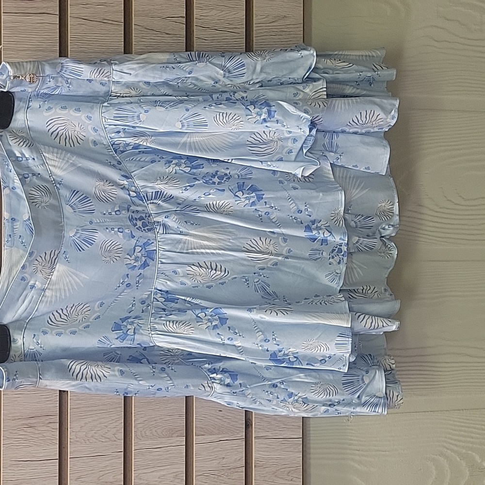 Light Blue Floral Mini Skirt